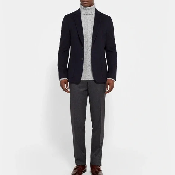 Hackett London Cable Knit Wool And Cashmere Blend Rollneck Sweater - Picture 6 of 6
